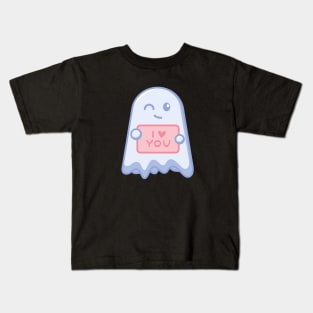 Cute ghost with I love you sign Kids T-Shirt